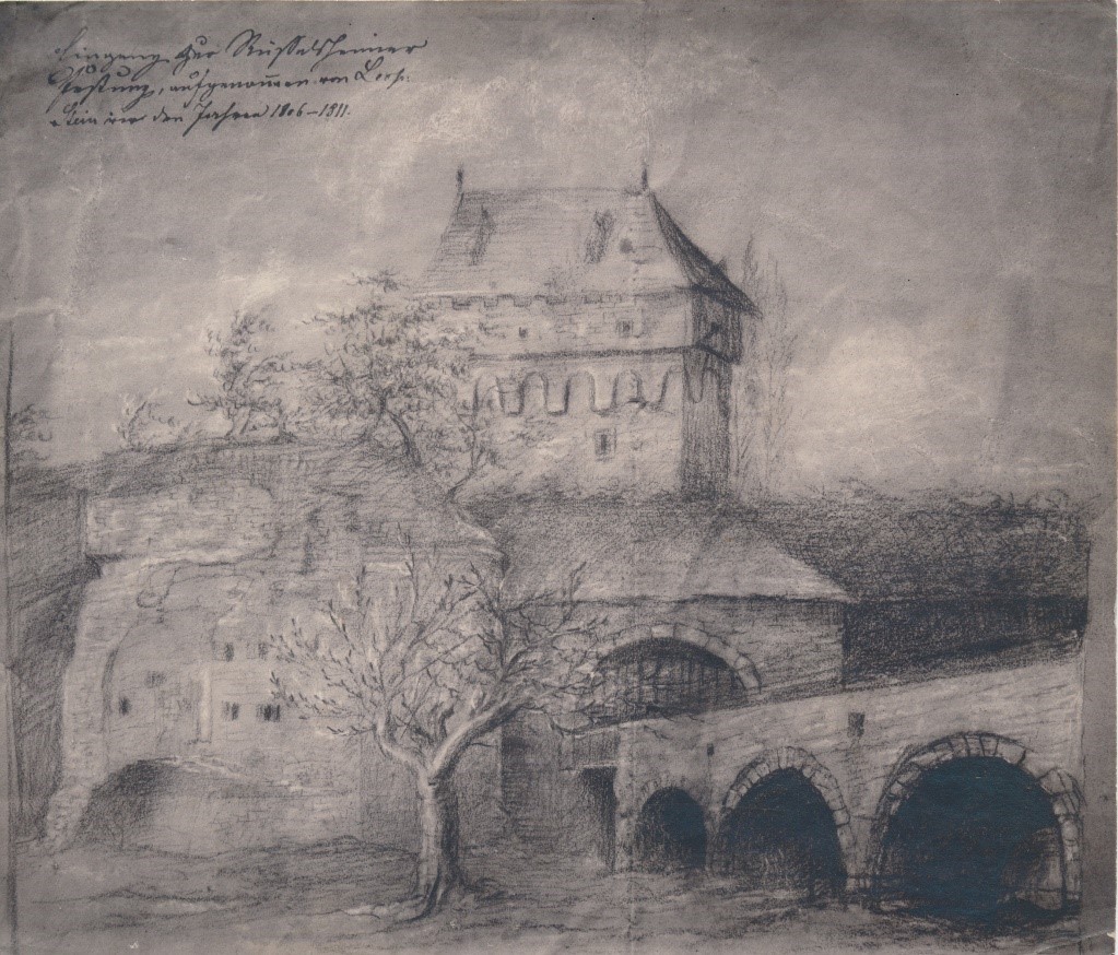 Festungseingang um 1806 - 1811 (Graphitzeichnung, Leopold Stein)